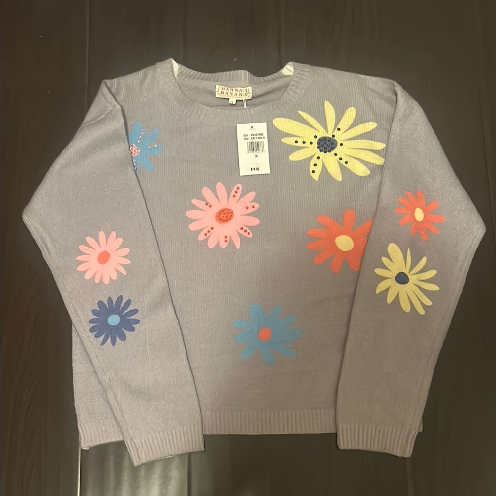 Hannah Banana Size 14 - Floral Patterned Sweater - Multicolor NWT